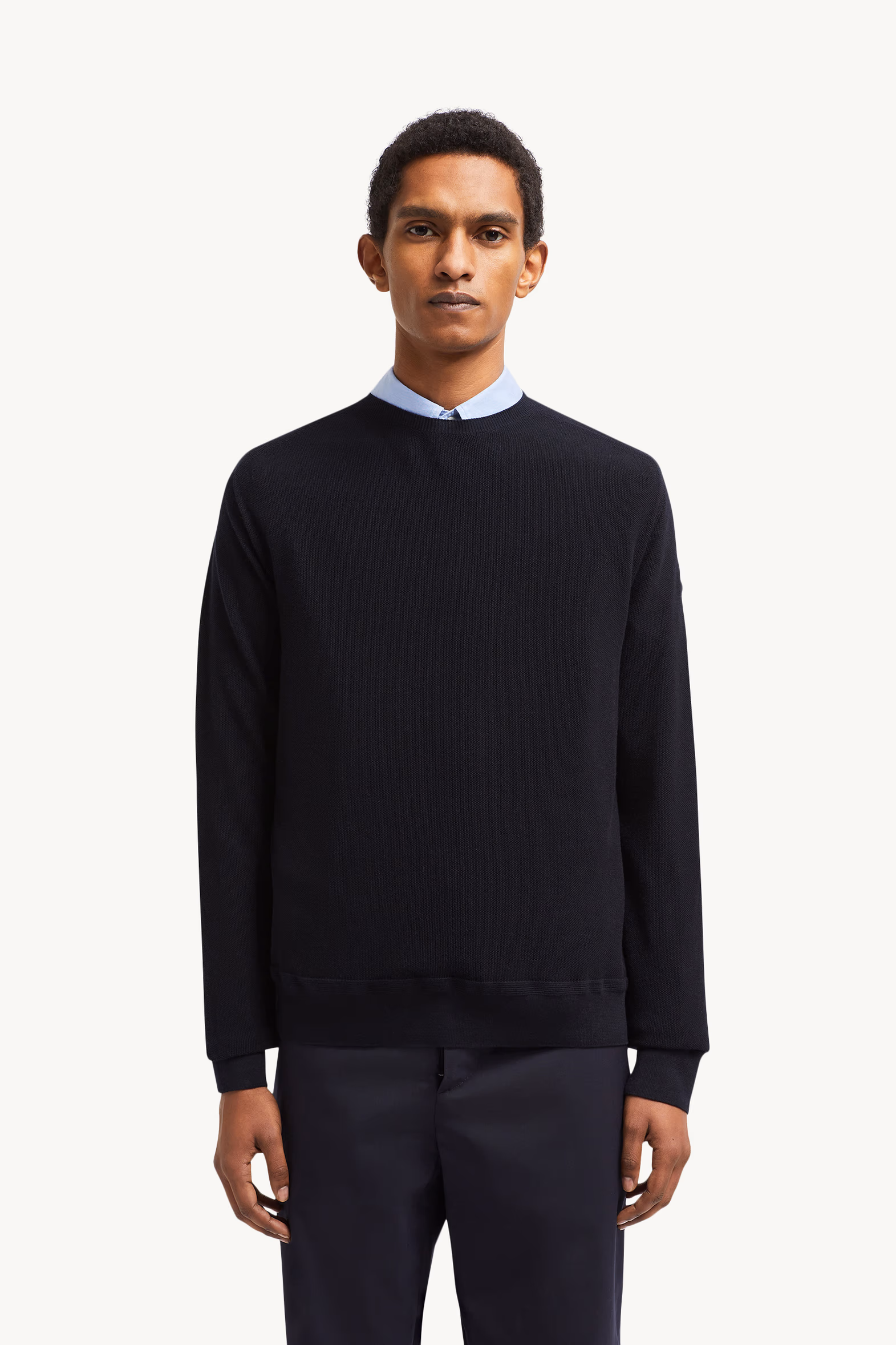 Jersey de algodón y cachemira Hombre Azul oscuro Moncler 3